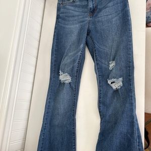 size 25 flare ripped blue jeans, altar'd state jeans